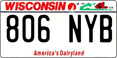 WI license plate 806NYB