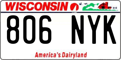WI license plate 806NYK