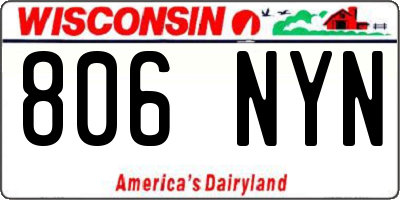 WI license plate 806NYN