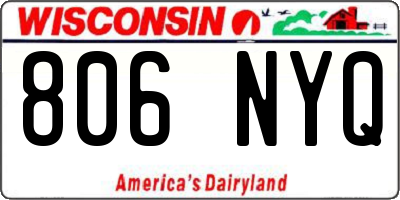WI license plate 806NYQ