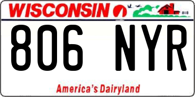 WI license plate 806NYR