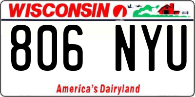 WI license plate 806NYU