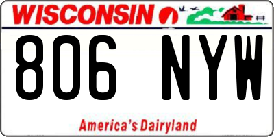 WI license plate 806NYW