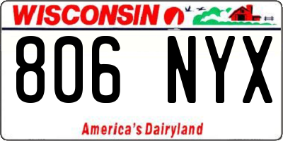WI license plate 806NYX