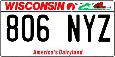 WI license plate 806NYZ