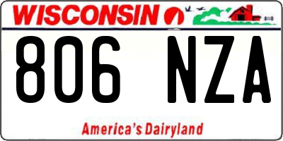 WI license plate 806NZA