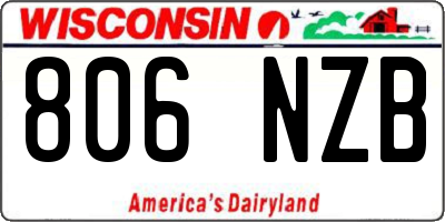 WI license plate 806NZB