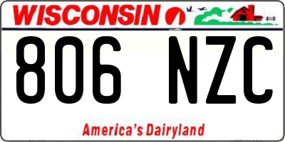 WI license plate 806NZC