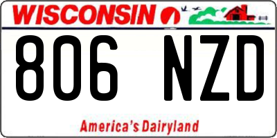 WI license plate 806NZD