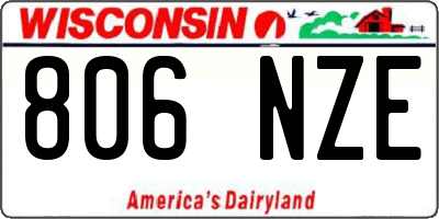 WI license plate 806NZE