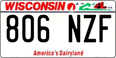 WI license plate 806NZF