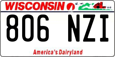 WI license plate 806NZI