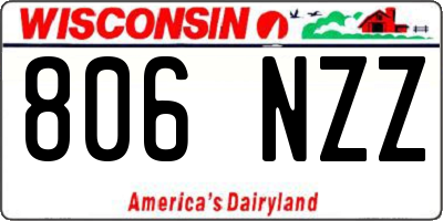WI license plate 806NZZ