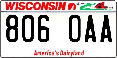 WI license plate 806OAA