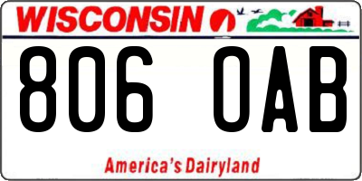 WI license plate 806OAB