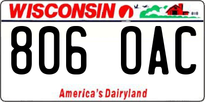 WI license plate 806OAC