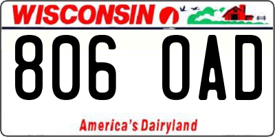 WI license plate 806OAD