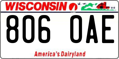 WI license plate 806OAE