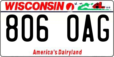 WI license plate 806OAG