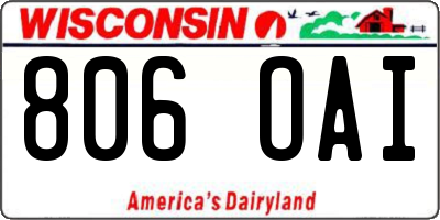 WI license plate 806OAI