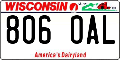 WI license plate 806OAL