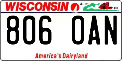 WI license plate 806OAN