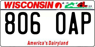 WI license plate 806OAP