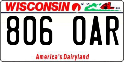 WI license plate 806OAR