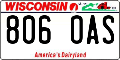 WI license plate 806OAS