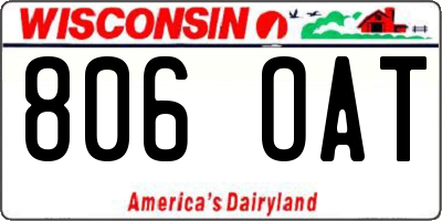 WI license plate 806OAT