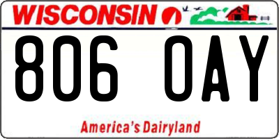 WI license plate 806OAY