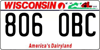 WI license plate 806OBC