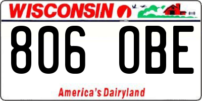 WI license plate 806OBE