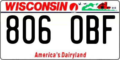 WI license plate 806OBF