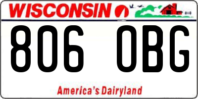 WI license plate 806OBG