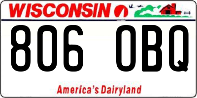 WI license plate 806OBQ