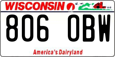 WI license plate 806OBW