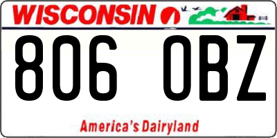 WI license plate 806OBZ