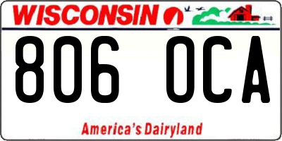 WI license plate 806OCA