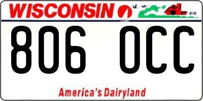 WI license plate 806OCC