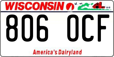 WI license plate 806OCF