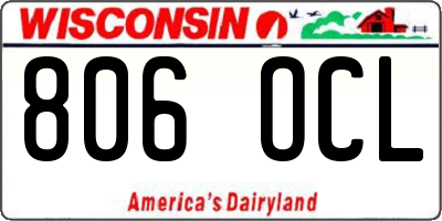 WI license plate 806OCL