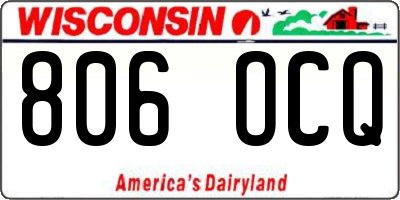 WI license plate 806OCQ