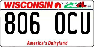 WI license plate 806OCU