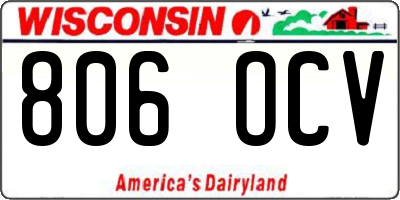 WI license plate 806OCV