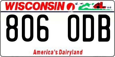 WI license plate 806ODB