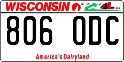 WI license plate 806ODC
