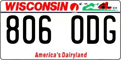 WI license plate 806ODG