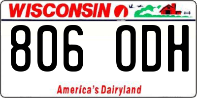 WI license plate 806ODH