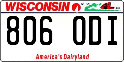 WI license plate 806ODI